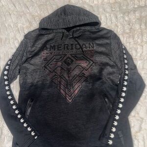 American Fighter Black and Gray Hoodie